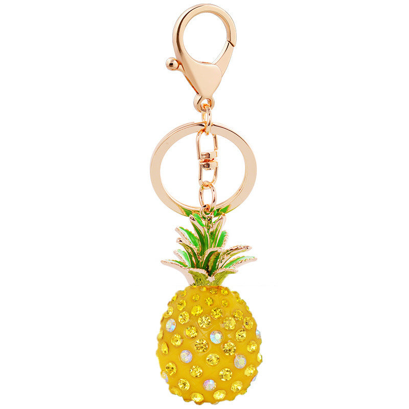 Wholesale Acrylic Rhinestone Pineapple Shape Keychain