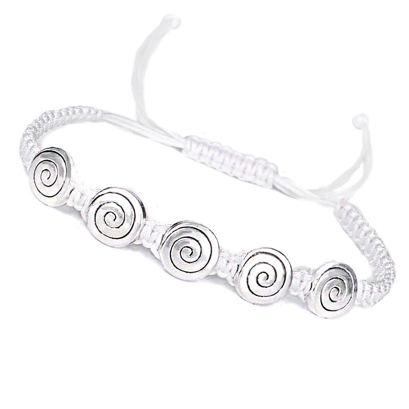 Wholesale Vintage Silver Elephant Cotton Thread Bracelet