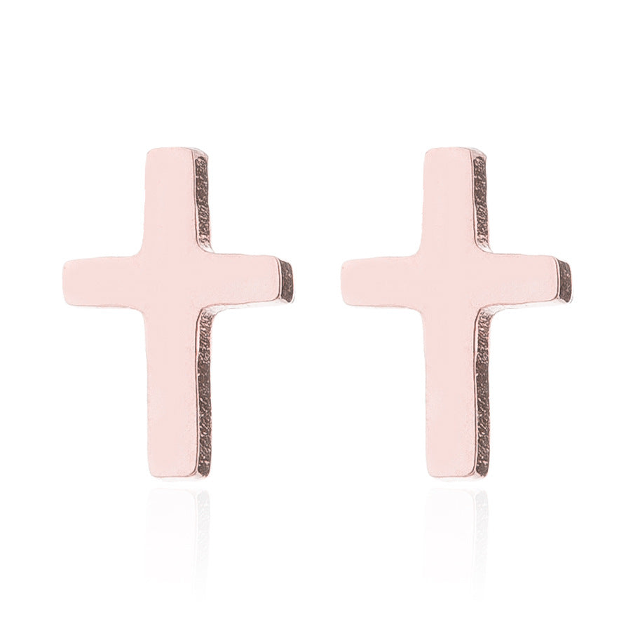 Wholesale Stainless Steel Cross Ear Studs Earrings