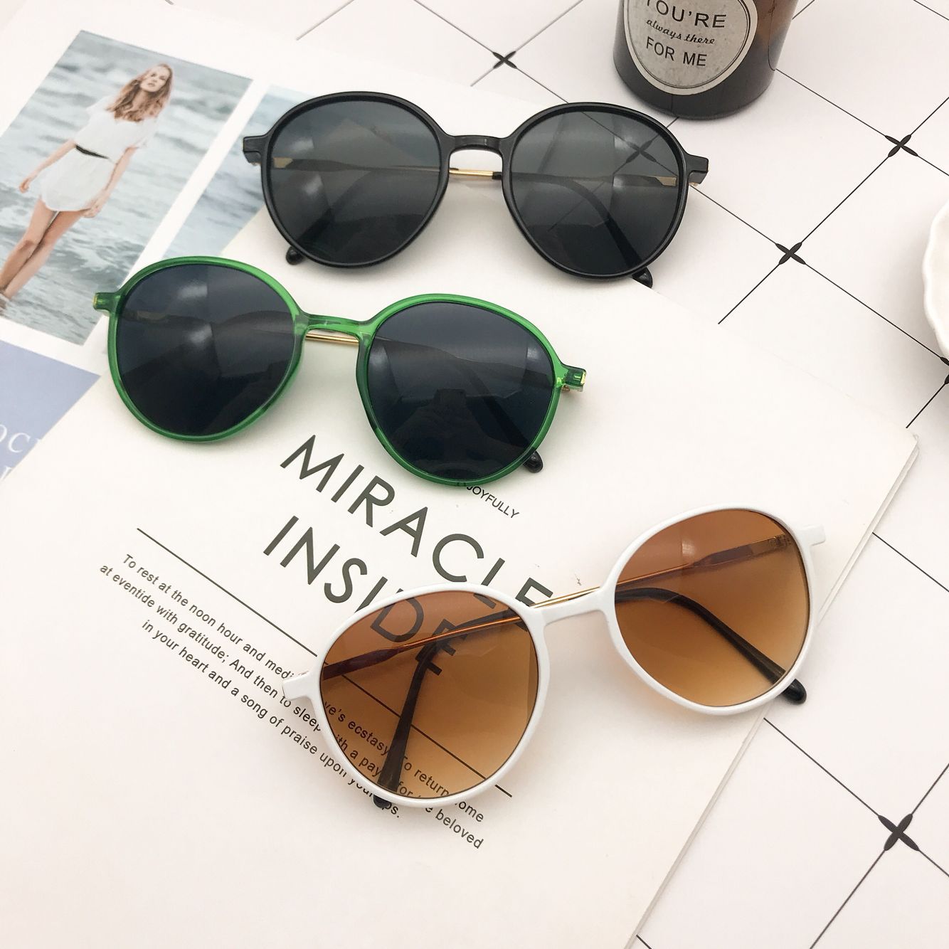 Wholesale Versatile Retro Large Frame PC Sunglasses