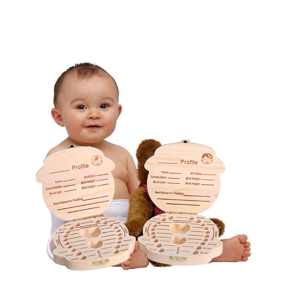 Venta al por mayor Caja De Dientes De Leche De Madera De Pino Suministros Para Bebés