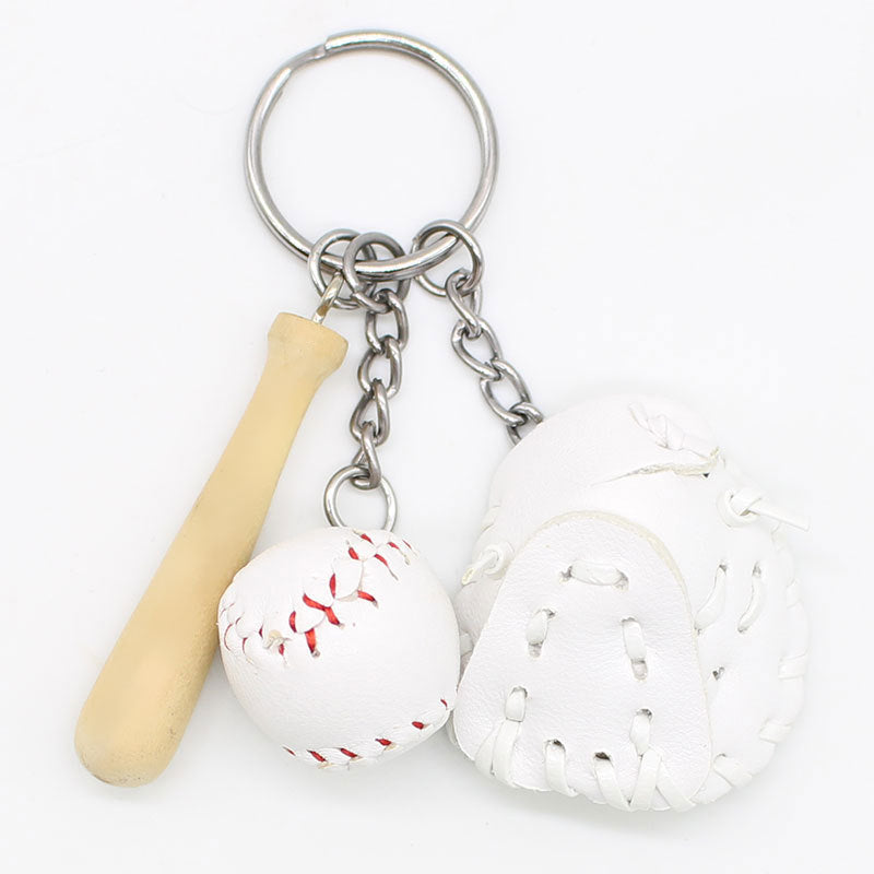 Wholesale Baseball Three-piece Wooden Creative Keychain