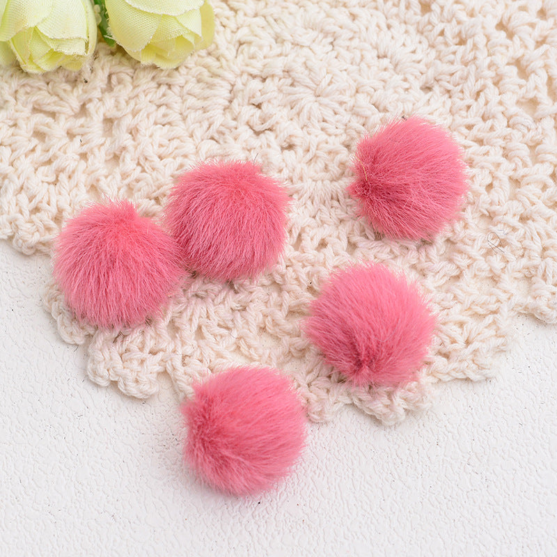 Venta al por mayor, 15MM, 100 Uds., bola de piel de visón sintética, 50 Uds., accesorios de bricolaje, cuentas