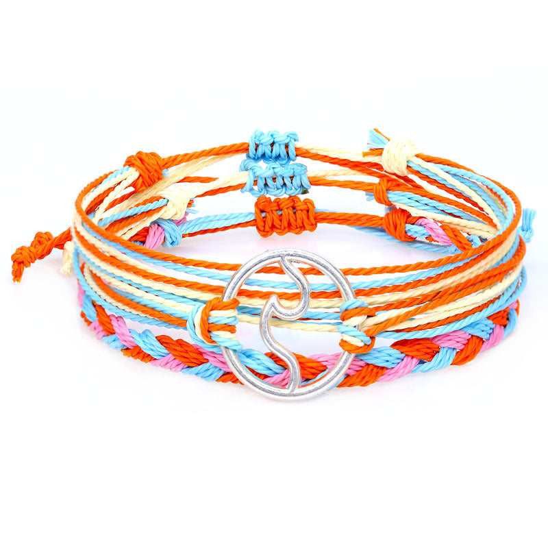 Pulsera de surf trenzada por el hilo de cera bohomian al por mayor