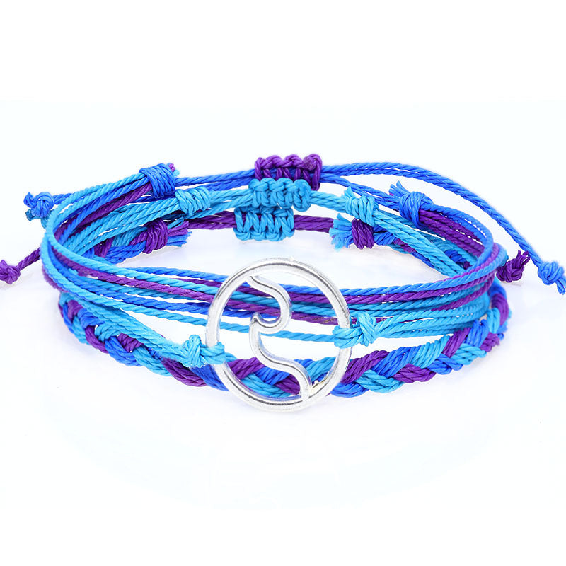 Pulsera de surf trenzada por el hilo de cera bohomian al por mayor