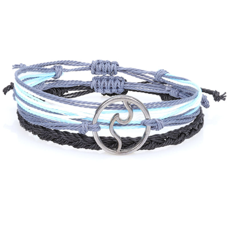 Pulsera de surf trenzada por el hilo de cera bohomian al por mayor