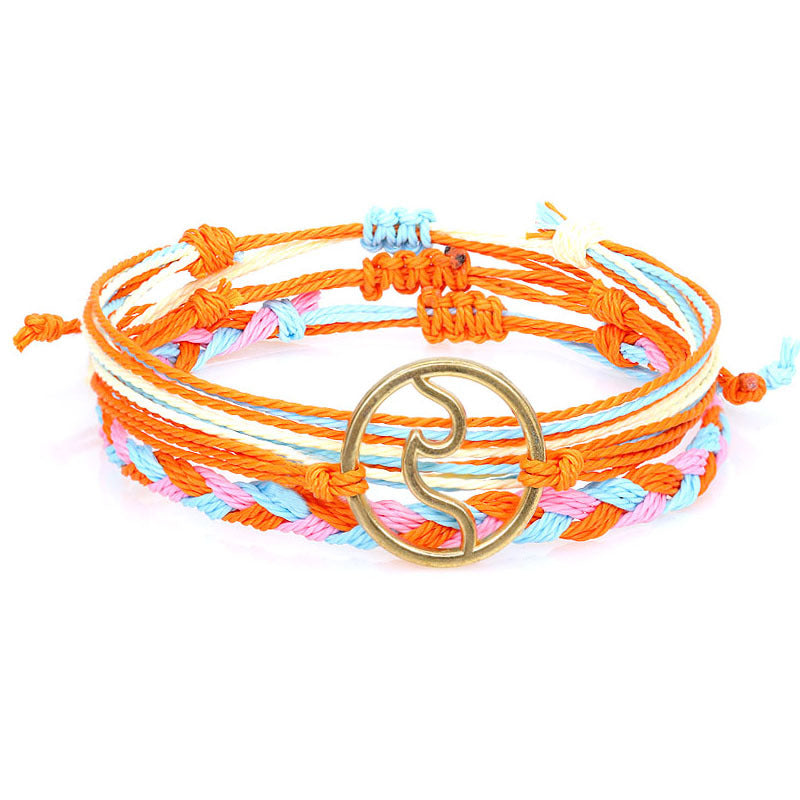 Pulsera de surf trenzada por el hilo de cera bohomian al por mayor