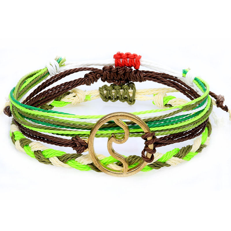 Pulsera de surf trenzada por el hilo de cera bohomian al por mayor