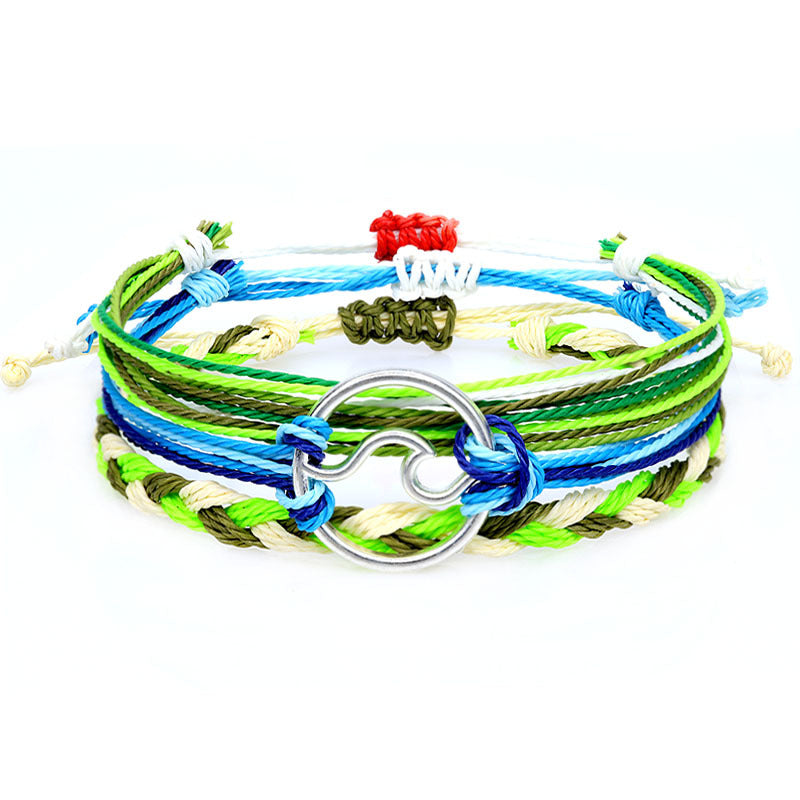 Pulsera de surf trenzada por el hilo de cera bohomian al por mayor