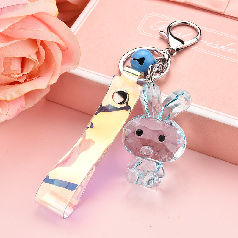 Wholesale Transparent Faceted Rabbit Acrylic Keychain