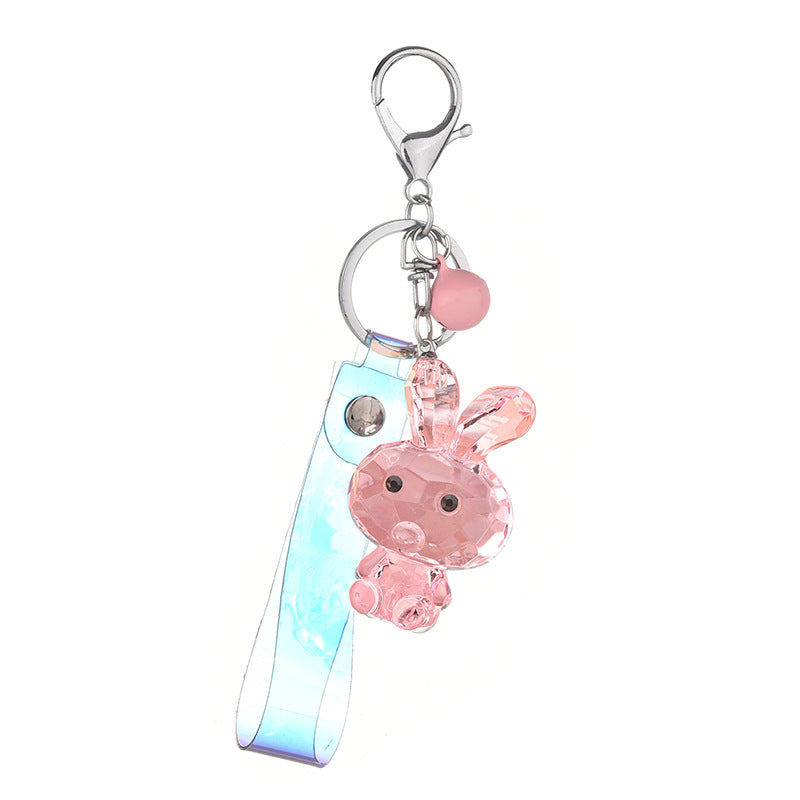 Wholesale Transparent Faceted Rabbit Acrylic Keychain