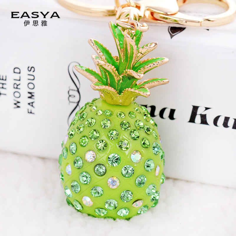 Wholesale Acrylic Rhinestone Pineapple Shape Keychain