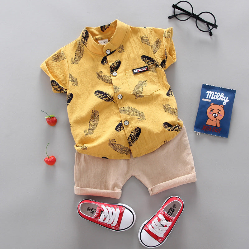 Wholesale Thin Cartoon Cotton Short Sleeve Two-piece Set