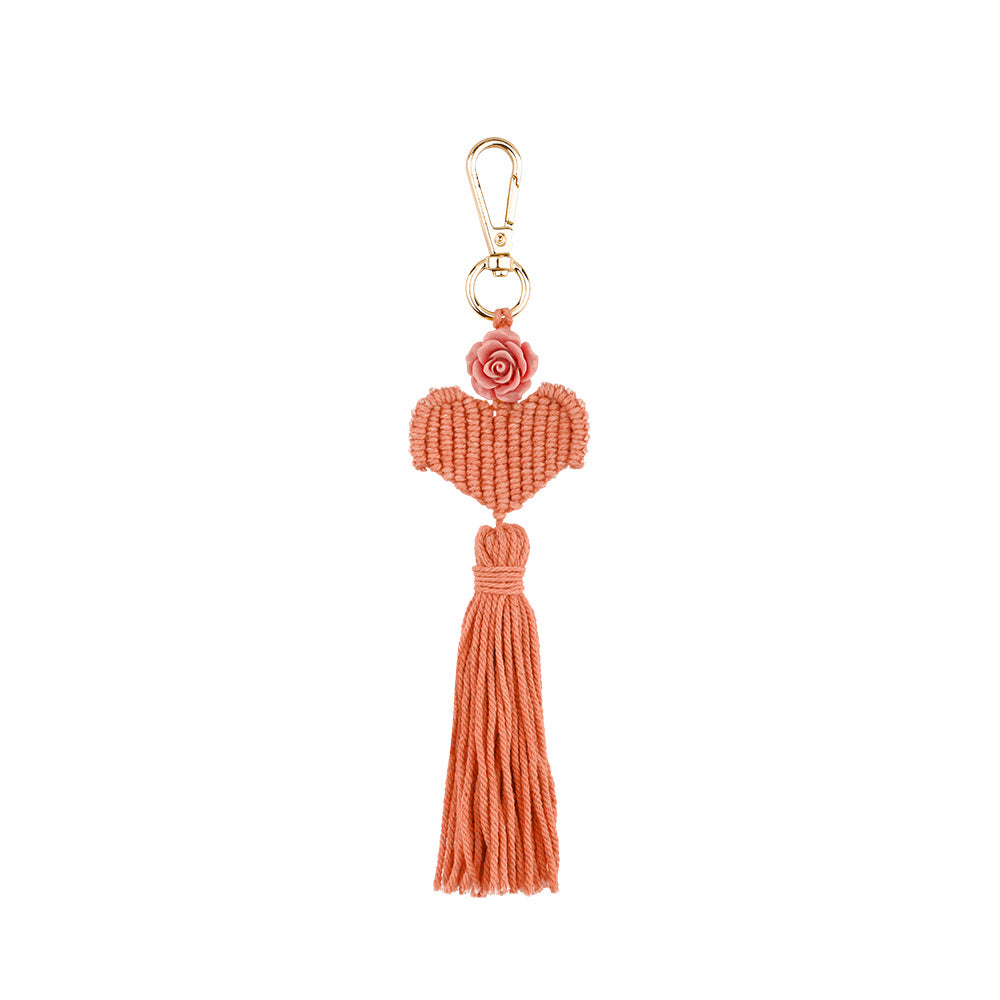 Wholesale Braided Knot Handwoven Flower Tassel Keychain