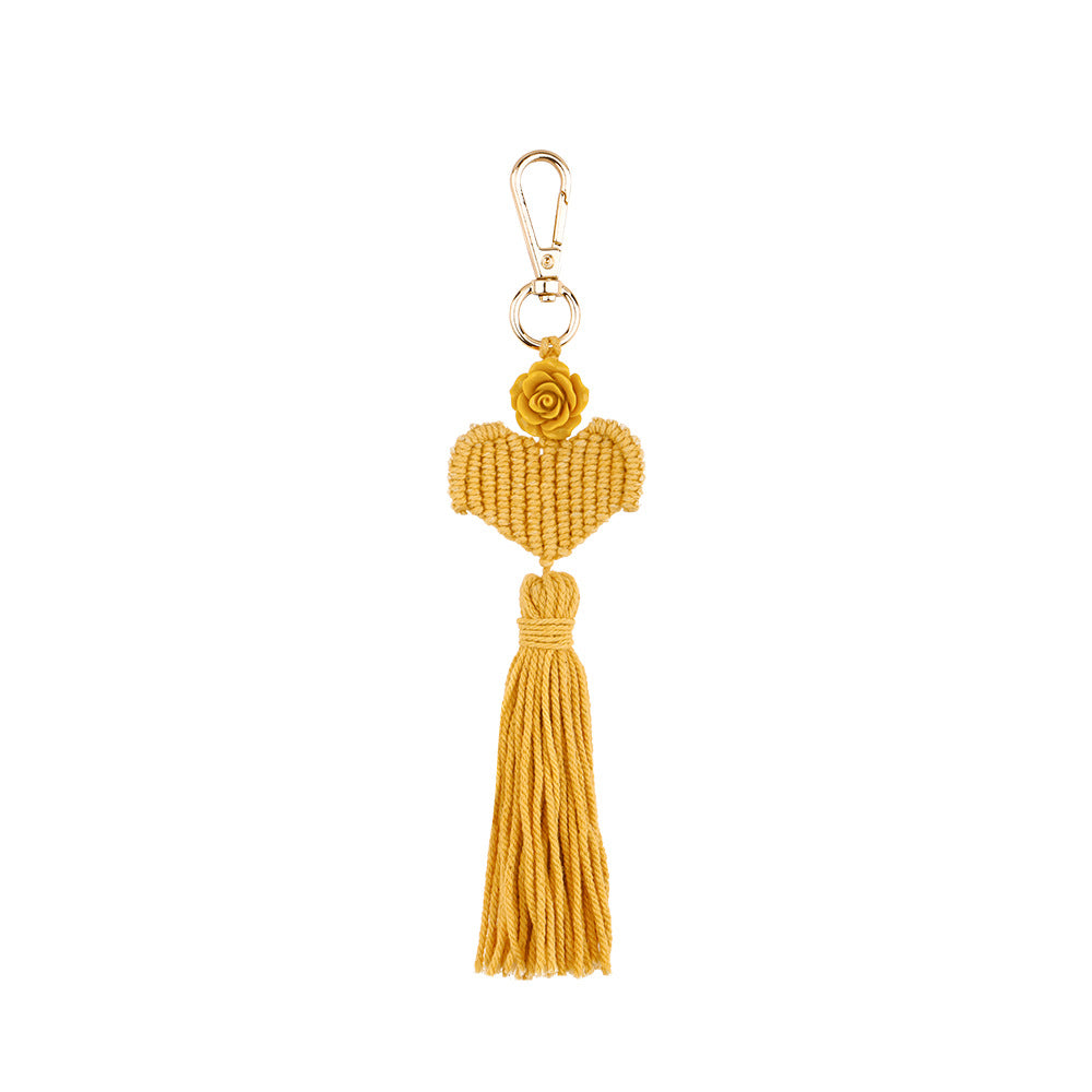 Wholesale Braided Knot Handwoven Flower Tassel Keychain