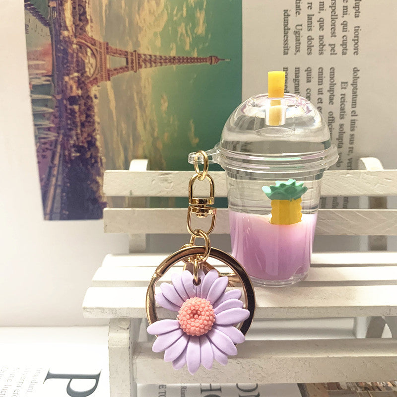 Venta al por mayor Llavero creativo flotante de animales marinos de acrílico