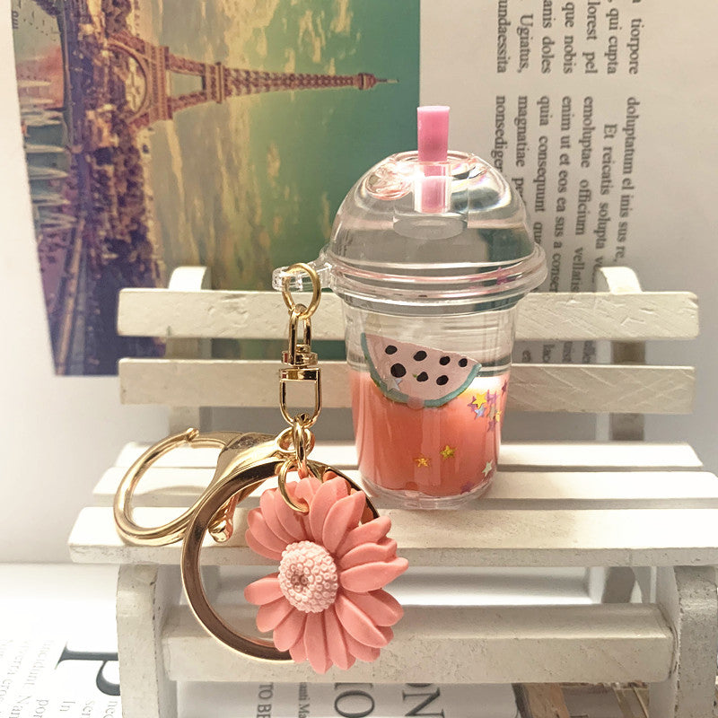 Venta al por mayor Llavero creativo flotante de animales marinos de acrílico