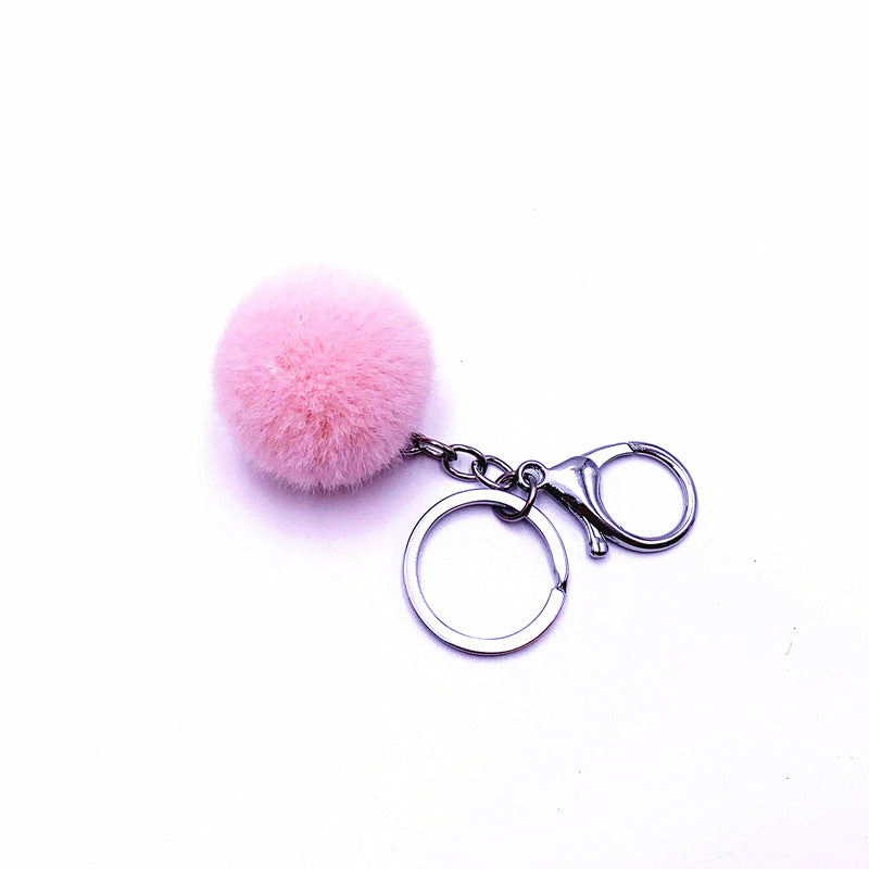 Wholesale Plush Candy Color Fur Ball Key Chain