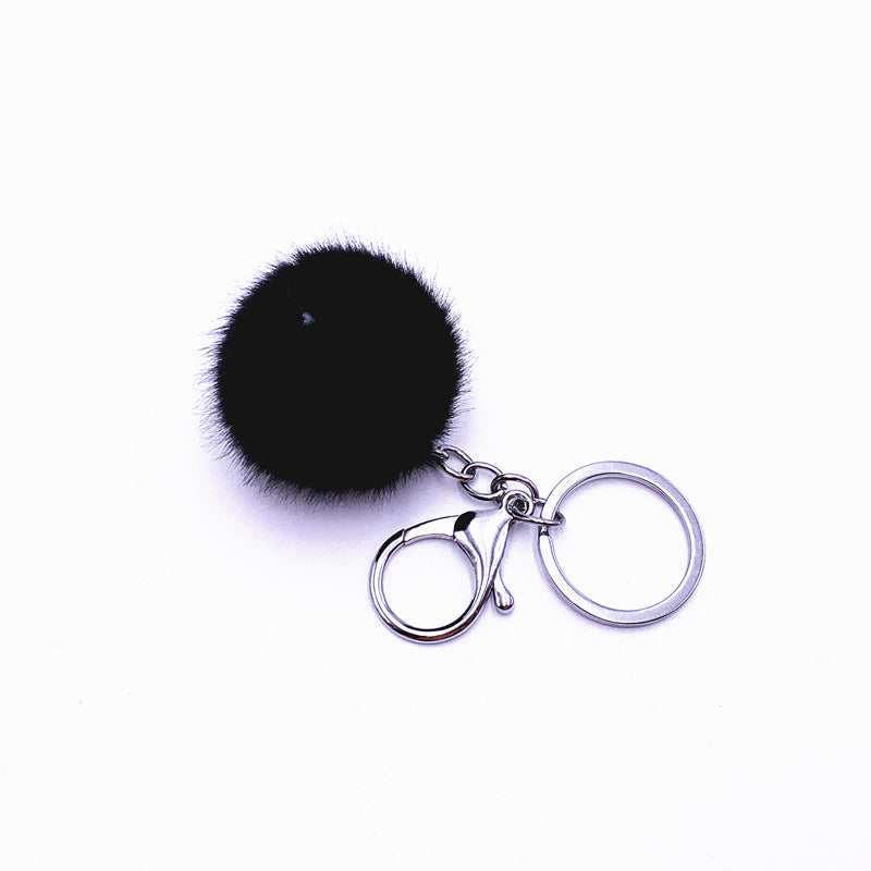 Wholesale Plush Candy Color Fur Ball Key Chain