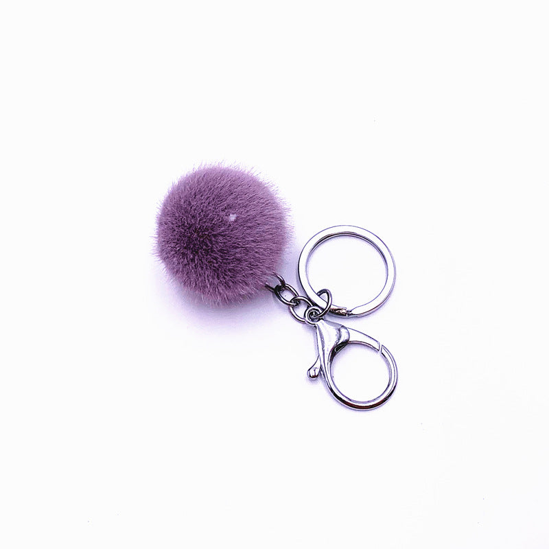 Wholesale Plush Candy Color Fur Ball Key Chain