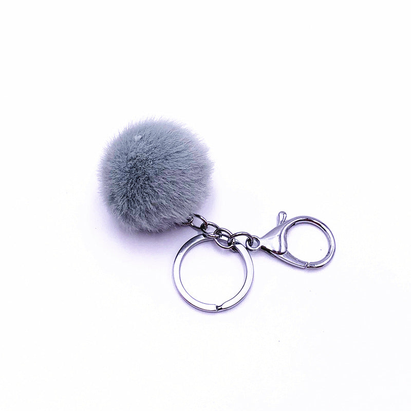 Wholesale Plush Candy Color Fur Ball Key Chain