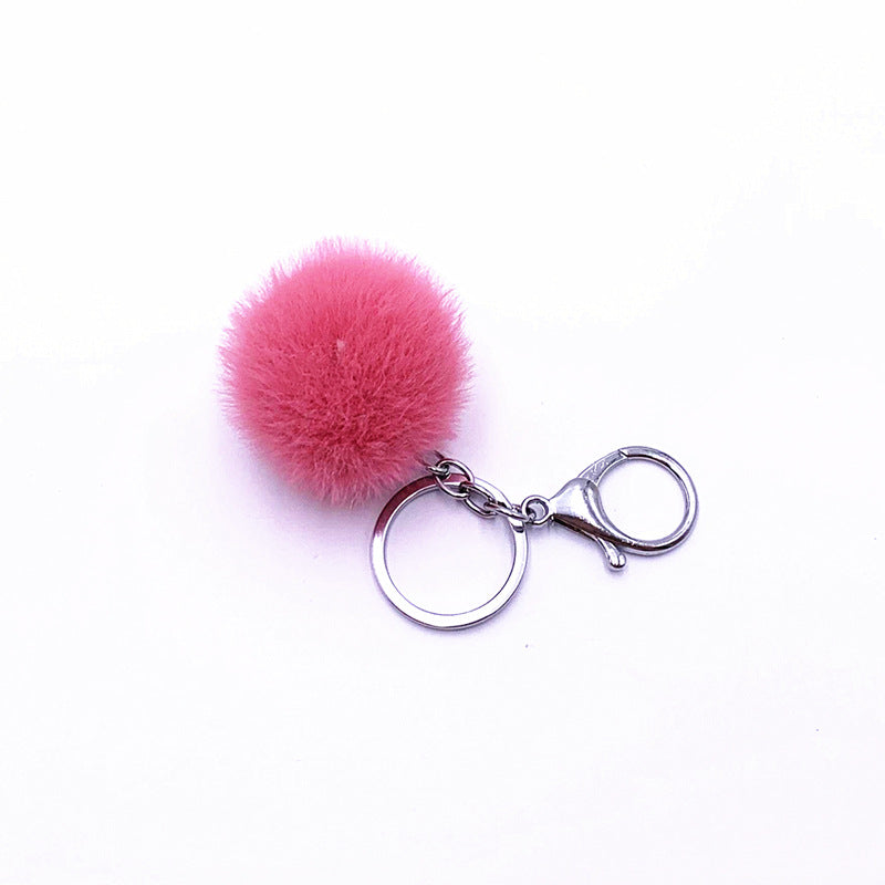 Wholesale Plush Candy Color Fur Ball Key Chain