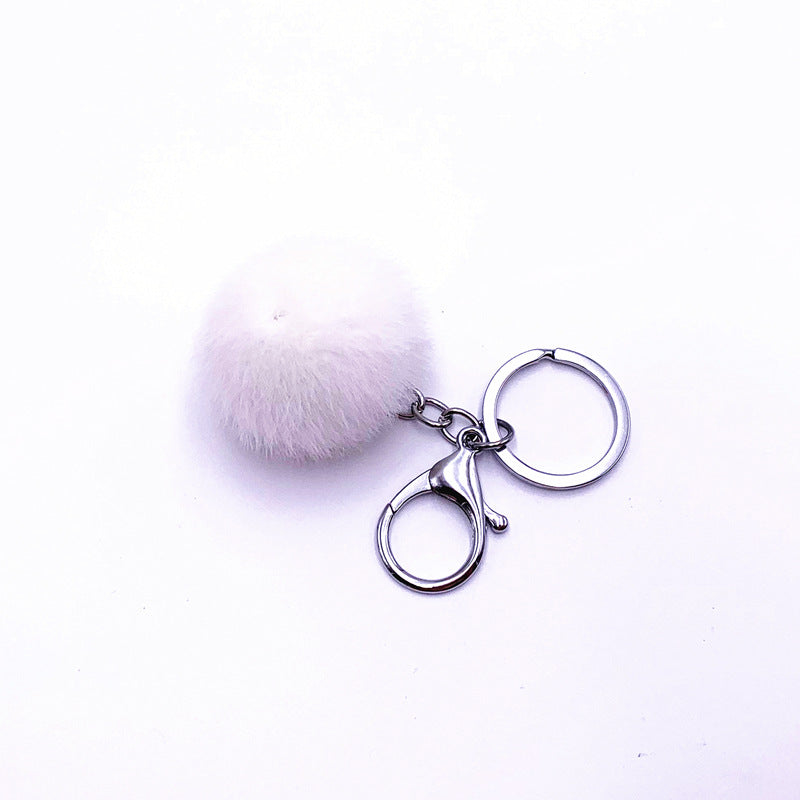 Wholesale Plush Candy Color Fur Ball Key Chain