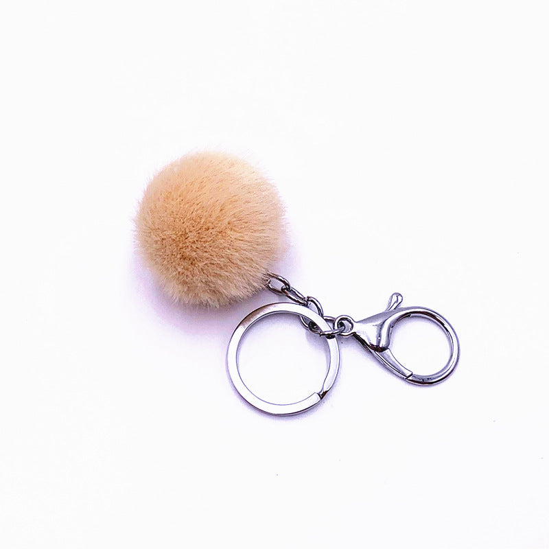 Wholesale Plush Candy Color Fur Ball Key Chain