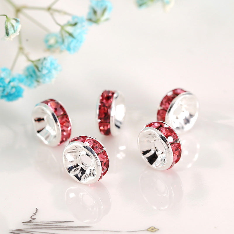 Wholesale Diamond Wheel Glass 100pcs Spacer Beads