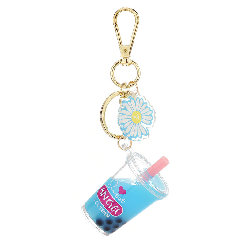Wholesale Acrylic Pearl Milk Tea Cup Keychain