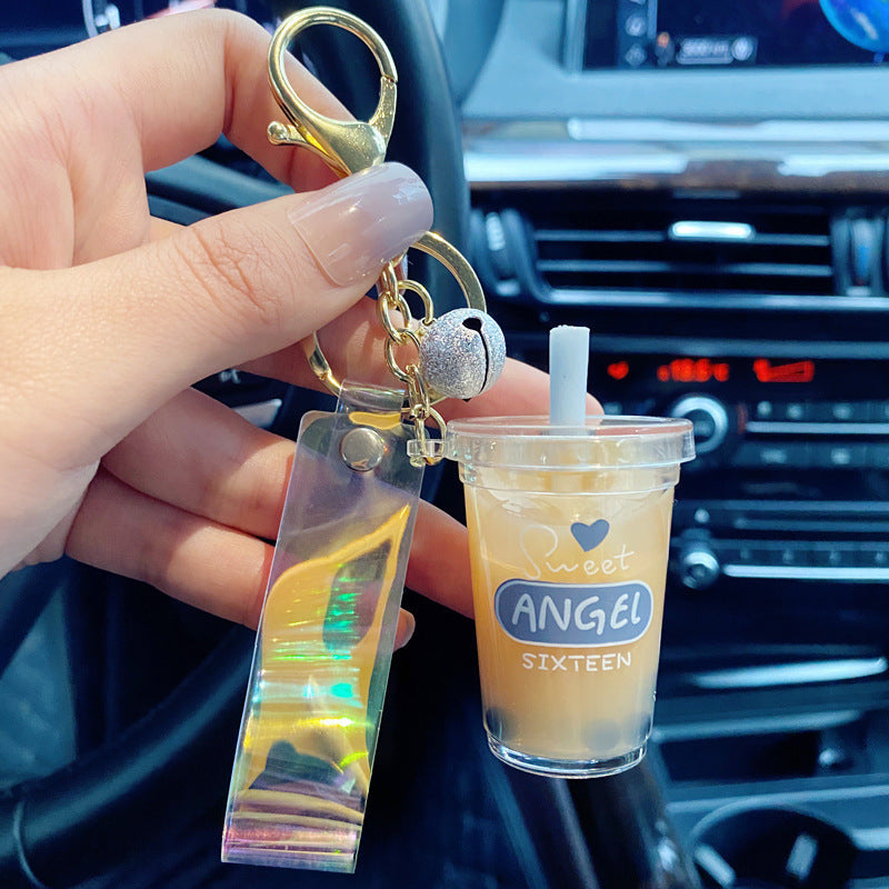 Wholesale Acrylic Milk Tea Cup Key Chain