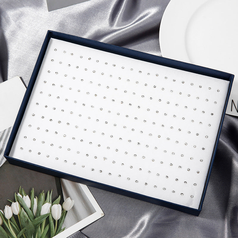 Venta al por mayor 100 pares/caja de pendientes de diamantes de imitación