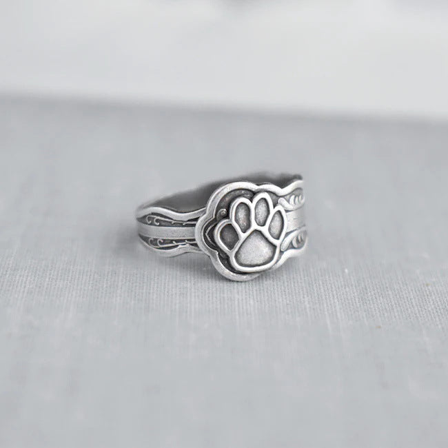 Wholesale Vintage Dog Paw Alloy Rings
