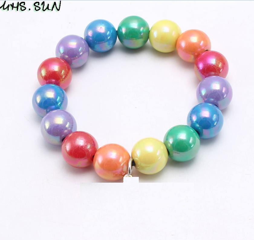 Wholesale Rainbow Acrylic Beads Bracelet