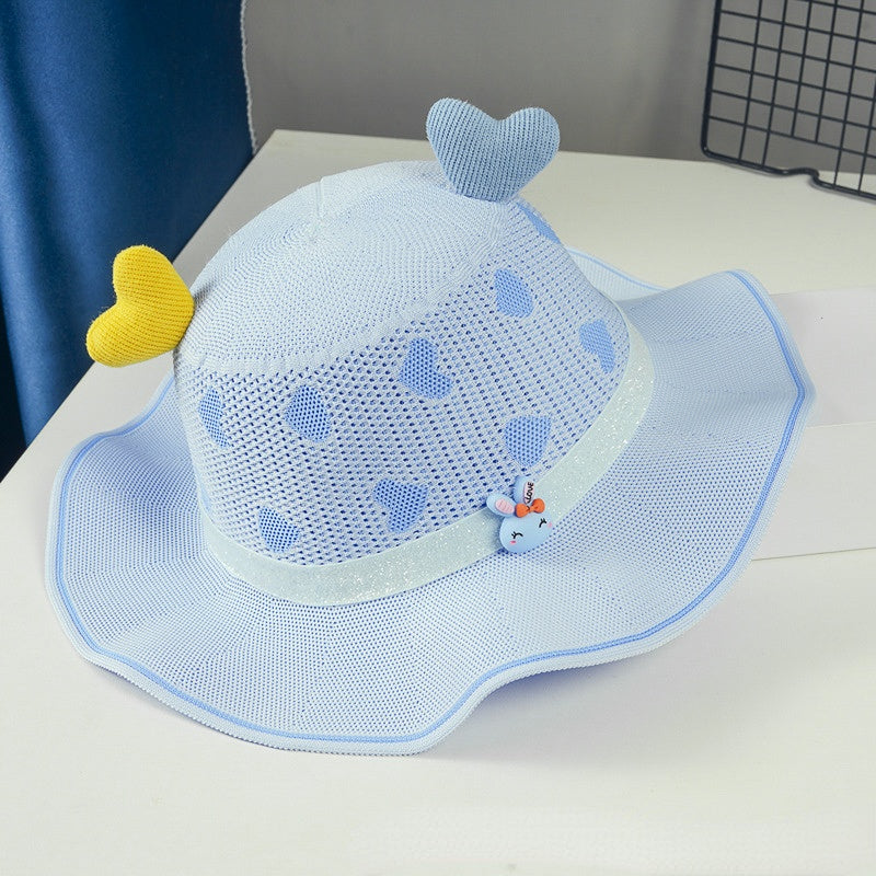 Sombrero de pescador transpirable hueco para sombrilla de ala grande para niños de poliéster al por mayor