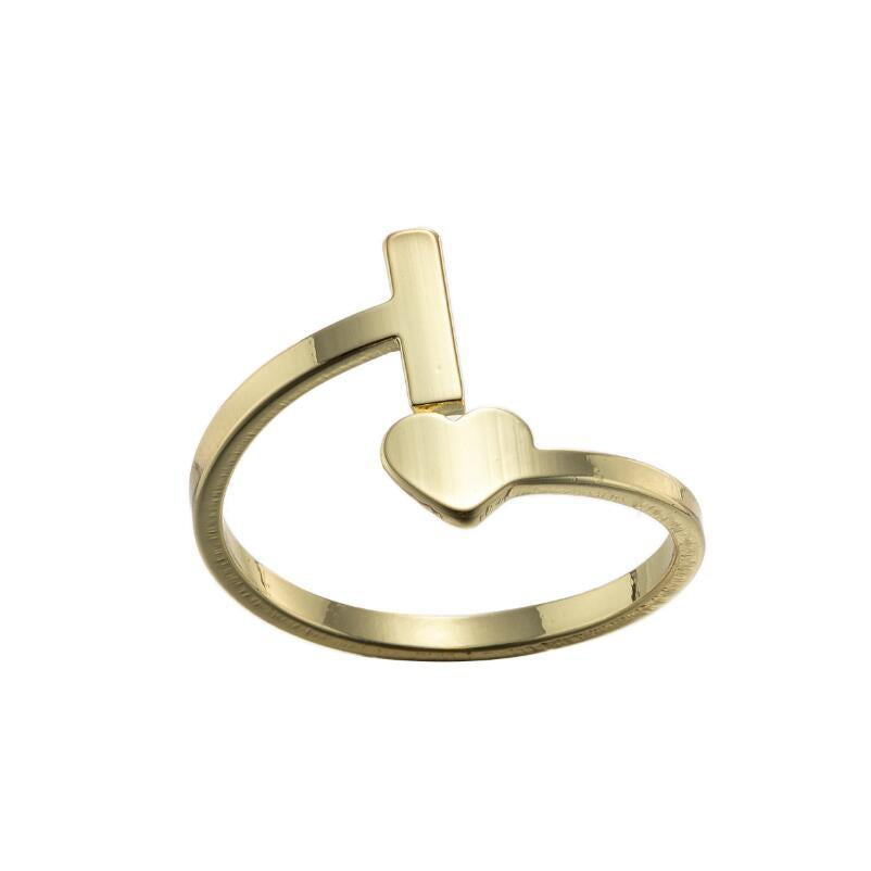 Wholesale Vintage Heart Alphabet Titanium Steel Rings