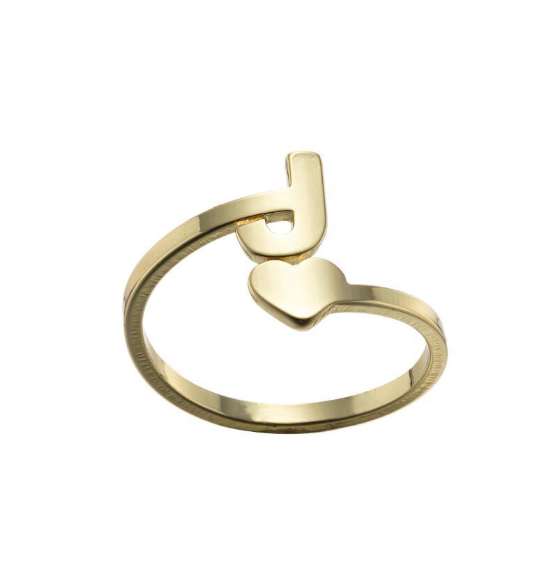 Wholesale Vintage Heart Alphabet Titanium Steel Rings
