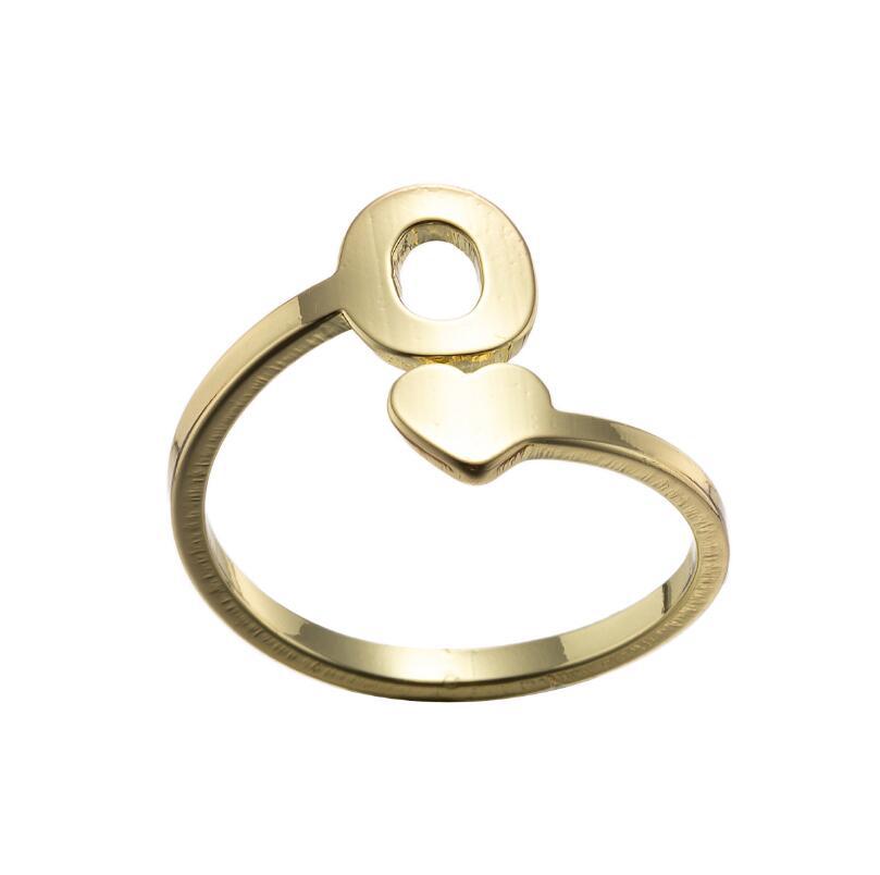 Wholesale Vintage Heart Alphabet Titanium Steel Rings