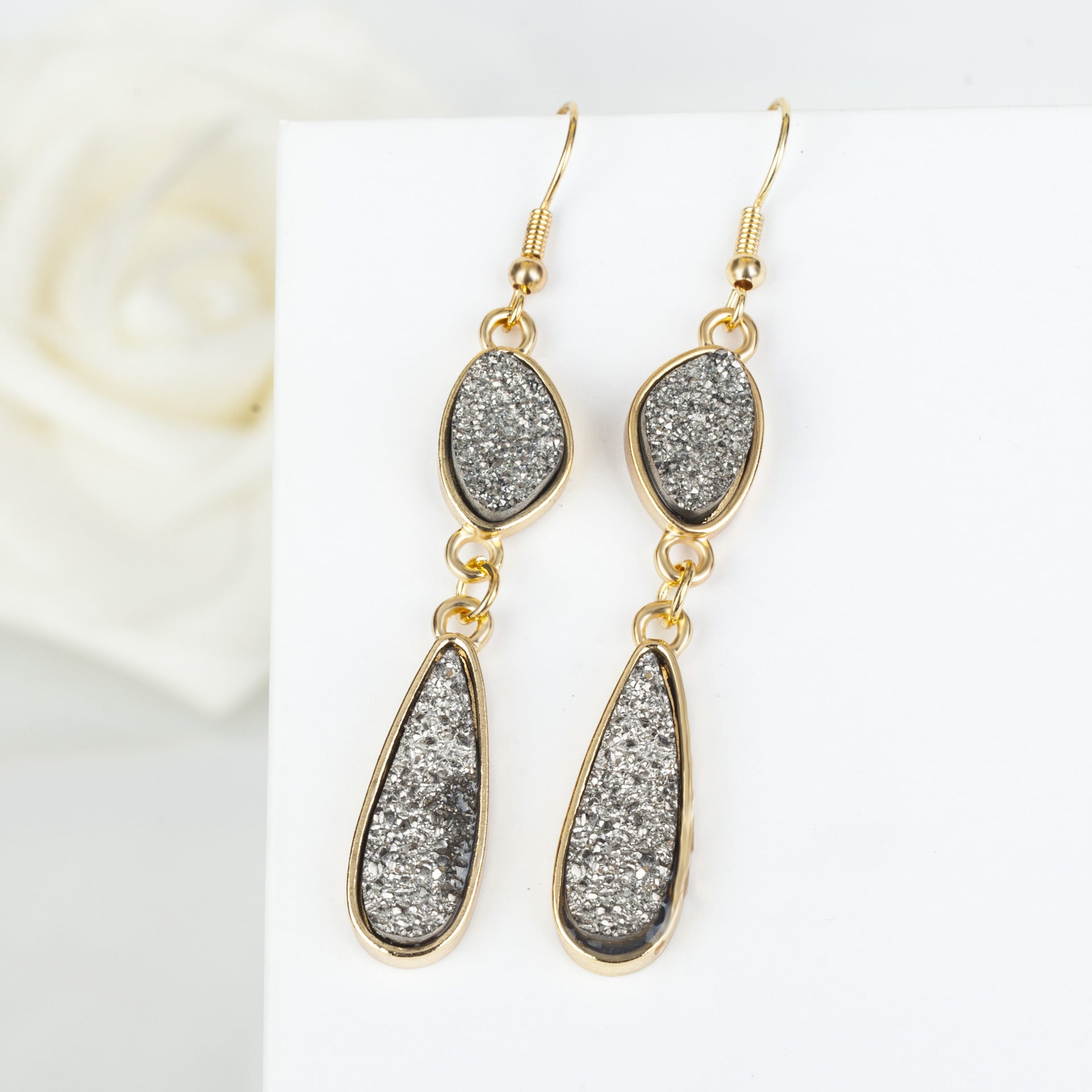 Wholesale Drops Resin Teeth Alloy Earrings