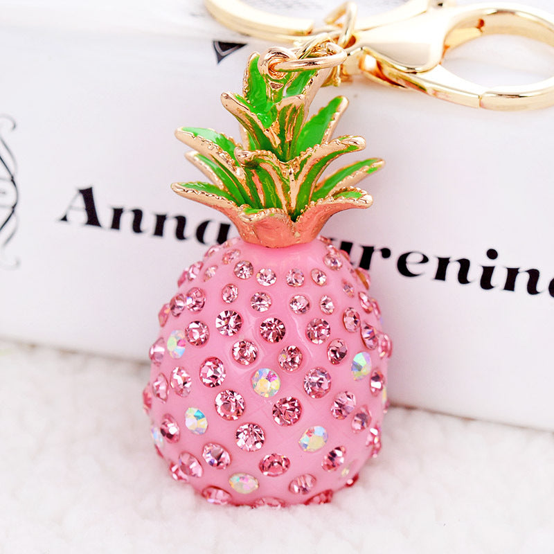 Wholesale Acrylic Rhinestone Pineapple Shape Keychain