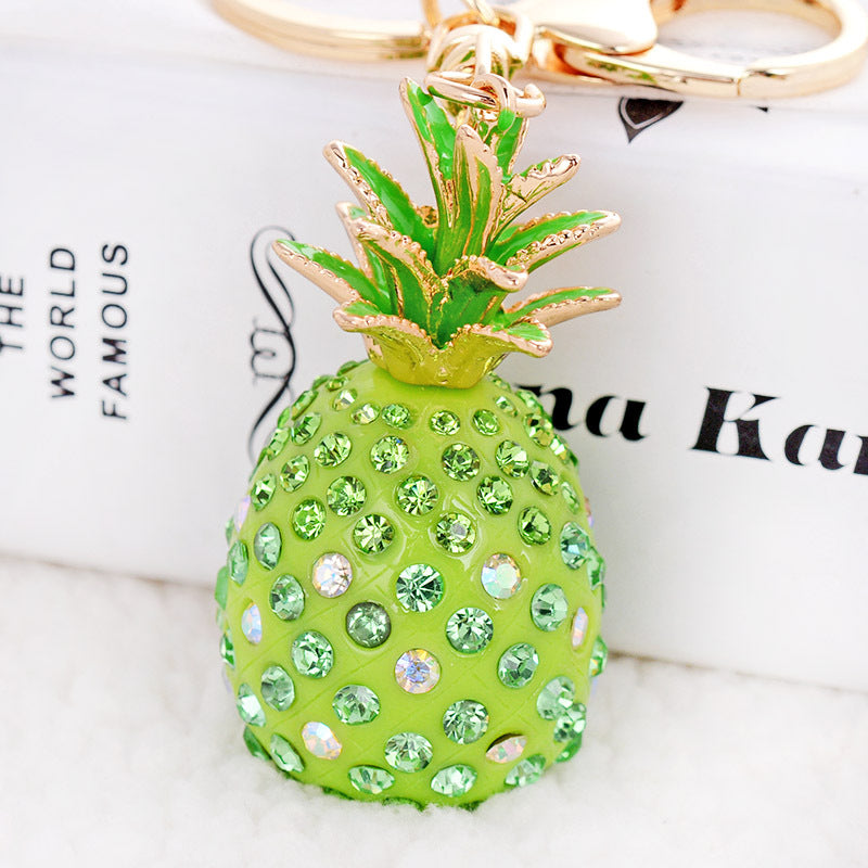 Wholesale Acrylic Rhinestone Pineapple Shape Keychain