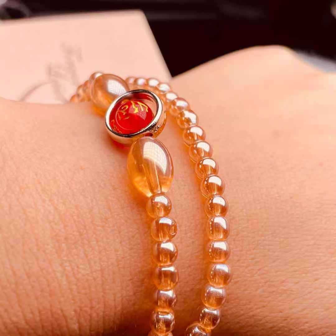 Wholesale Amber Champagne Gold Glass Bracelet