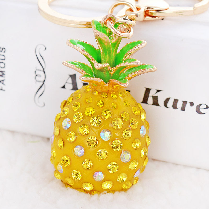 Wholesale Acrylic Rhinestone Pineapple Shape Keychain