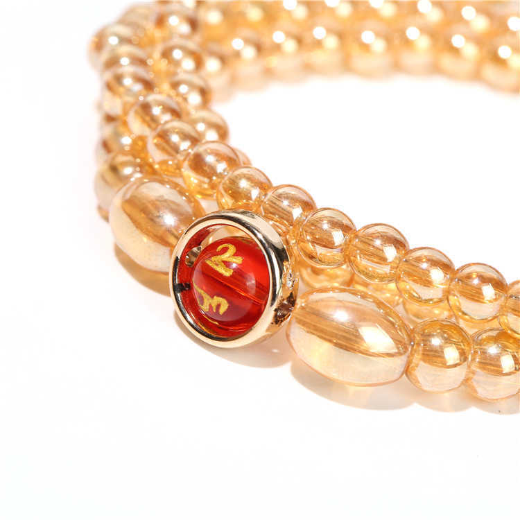Wholesale Amber Champagne Gold Glass Bracelet