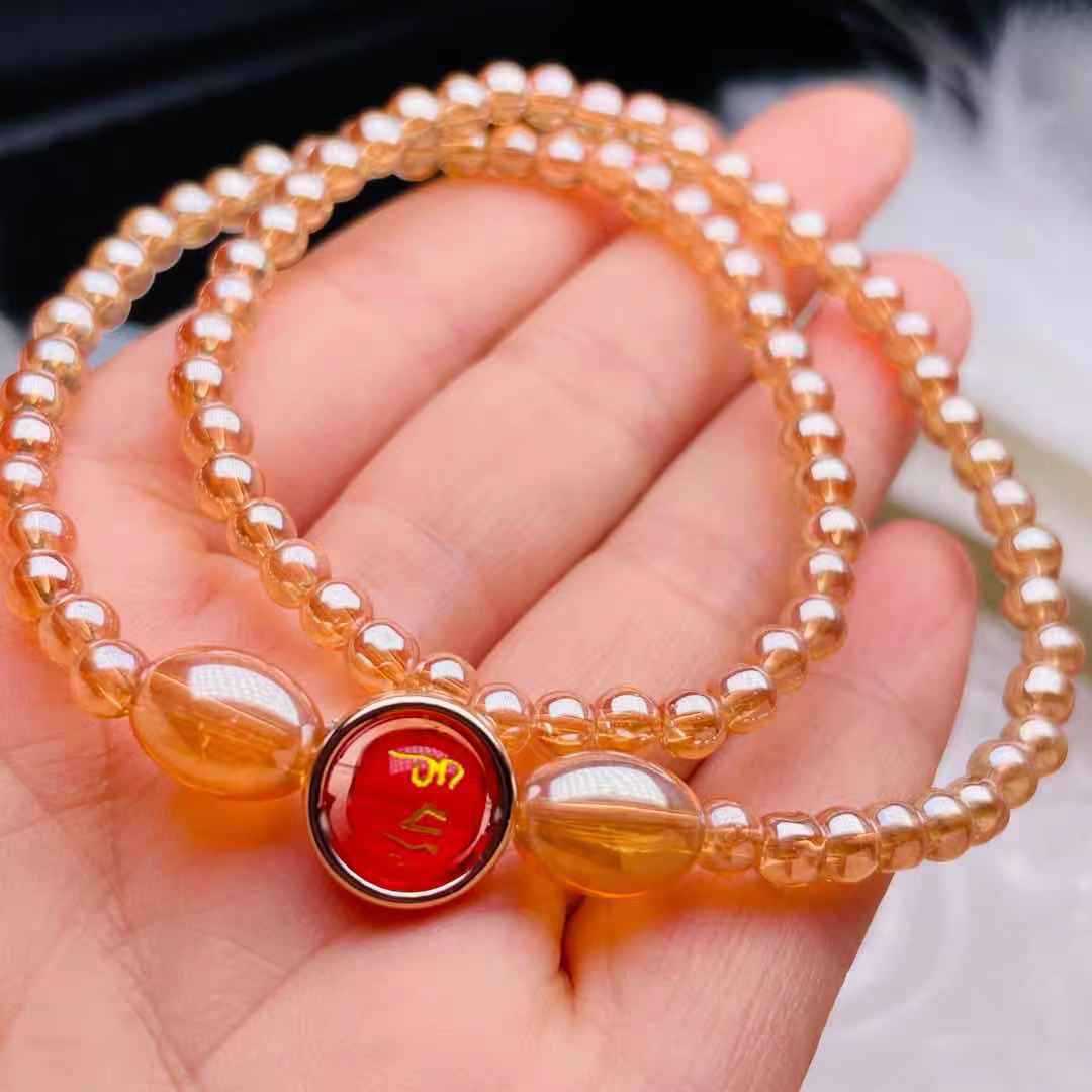 Wholesale Amber Champagne Gold Glass Bracelet
