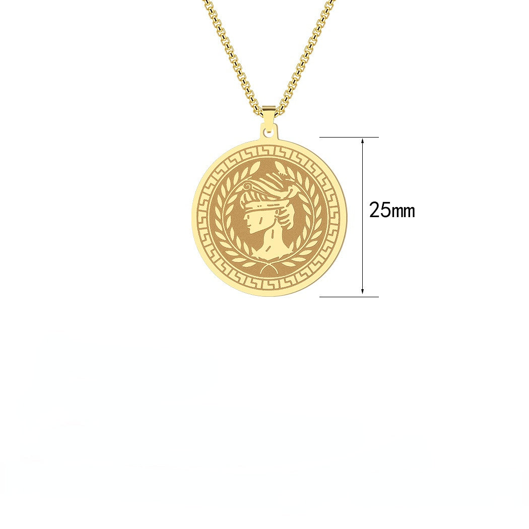 Wholesale Stainless Steel Athena Wisdom God of War Pendant Necklace