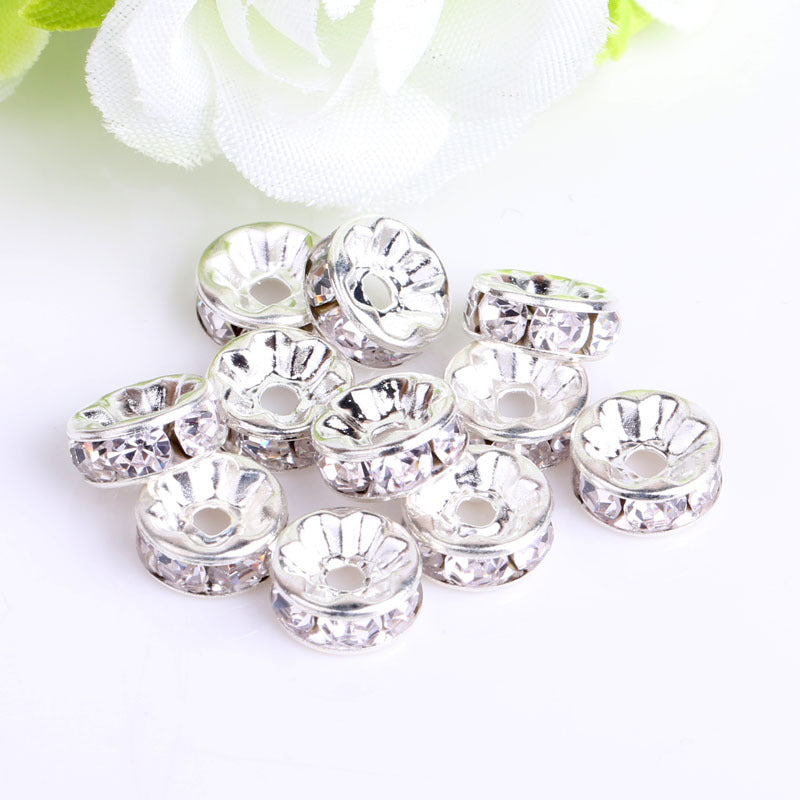 Wholesale Diamond Wheel Glass 100pcs Spacer Beads