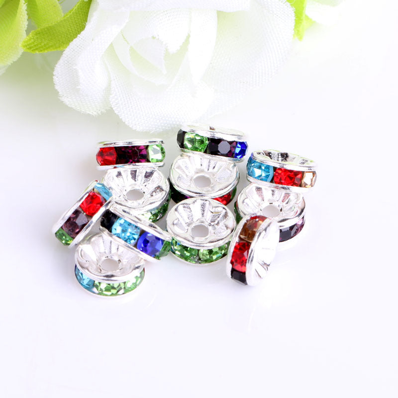Wholesale Diamond Wheel Glass 100pcs Spacer Beads