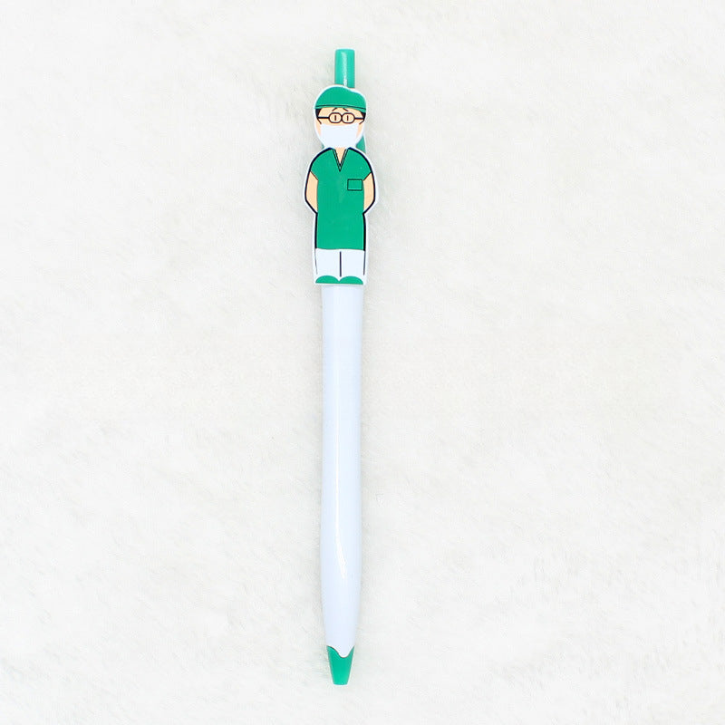 Wholesale Cartoon Plastic Doctor Nurse Pen Clip Ballpoint Pen