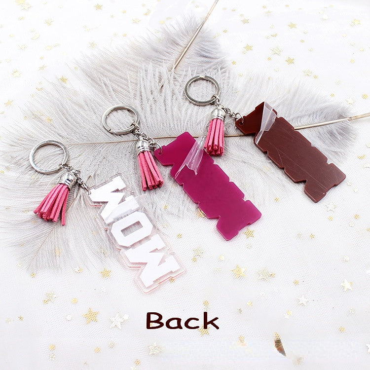 Wholesale Mother's Day Gift Acrylic Alphabet Pendant Creative Keychain